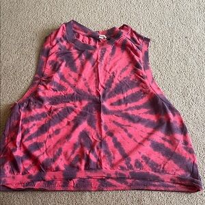 Free People Movement Tank Pink and Purple Tie-Dye Tank XS